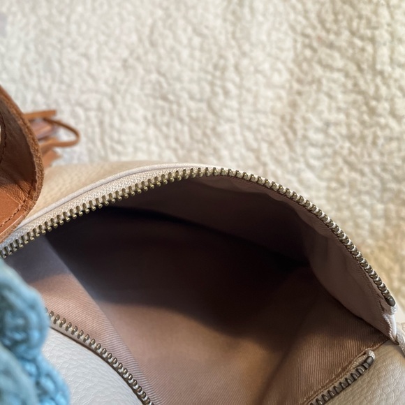 The Sak Vintage Cream and Tan Tote with Brown Handles and Tassels - Picture 14 of 16
